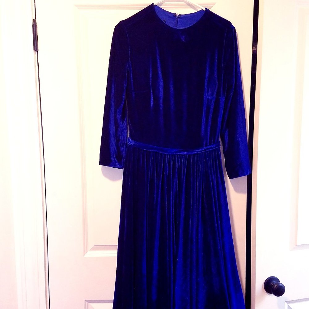 Never worn Velvet Cobalt Blue Dress